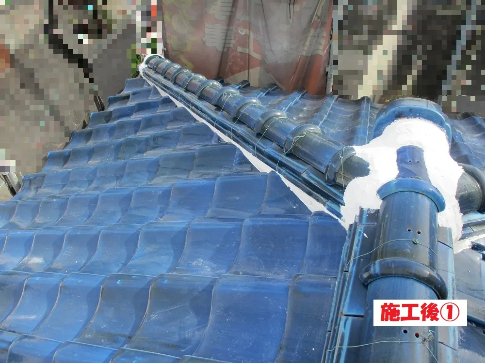 高石市 I様邸の瓦屋根 漆喰工事(施工後)