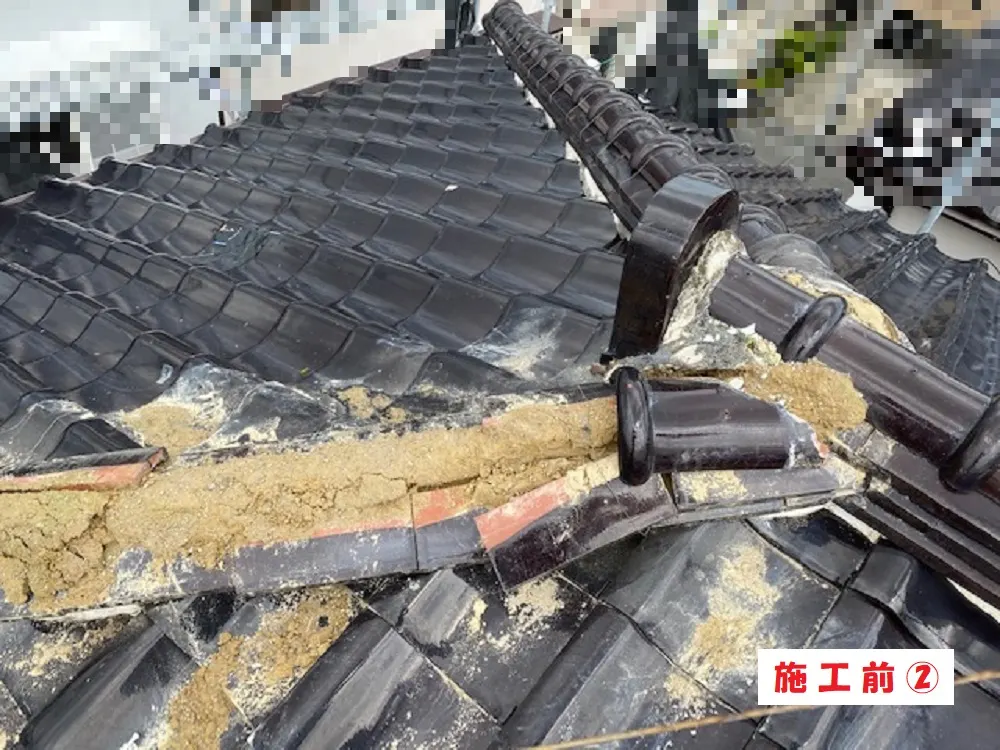 高槻市 Ｓ様邸の屋根補修・漆喰工事・施工前の写真2