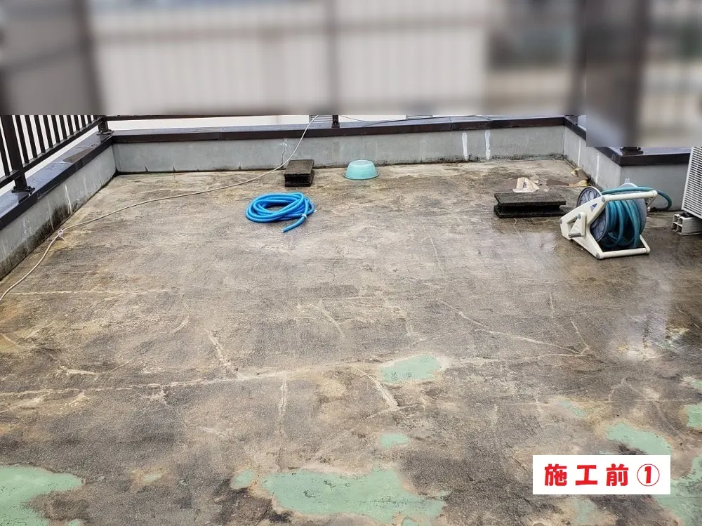 ルーフバルコニー シート防水工事-大阪市淀川区 R様邸:施工事例160(施工前)