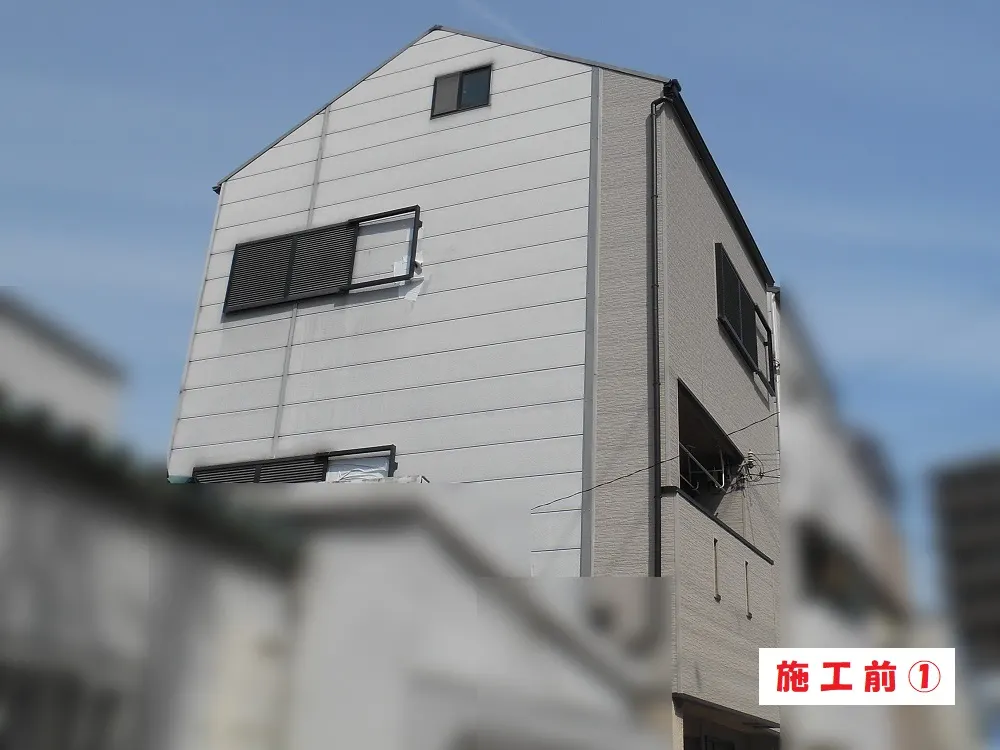 大阪市福島区 U様邸の外壁塗装工事(施工前)