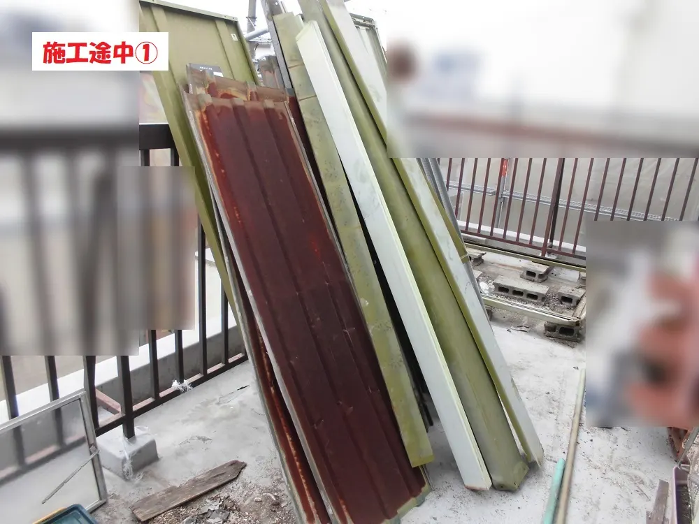 大阪市都島区 Ｔ様邸のベランダ防水工事・施工中の写真