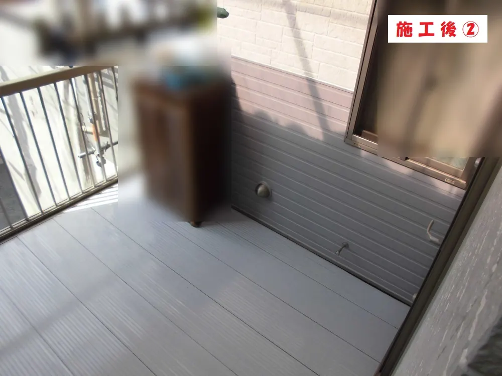 東大阪市 N様邸のベランダ防水工事・施工後の写真2