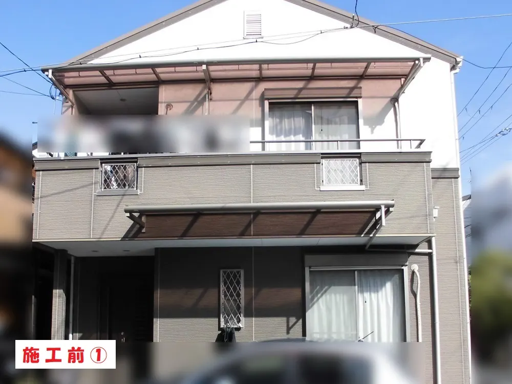 東大阪市 H様邸の外壁塗装工事(施工前)