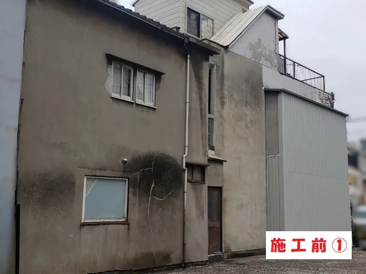 外壁塗装工事-大阪市北区 I様・O様 店舗:施工事例246(施工前)
