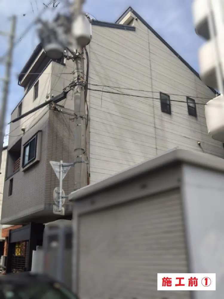 外壁塗装工事-大阪市平野区 U様邸①:施工事例254(施工前)