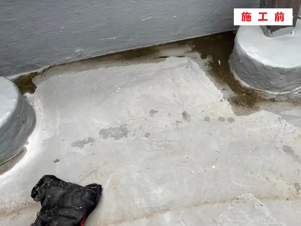 屋上シート防水工事-大阪市西成区 T店舗様:施工事例259(施工前)