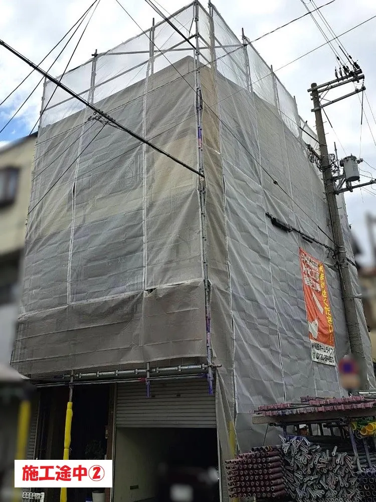大阪市生野区 Ｋ様邸の外壁塗装工事・施工中の写真3