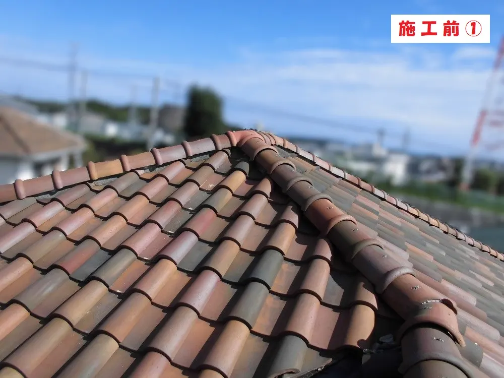 屋根漆喰工事-大阪府箕面市 H様邸:施工事例264(施工前)