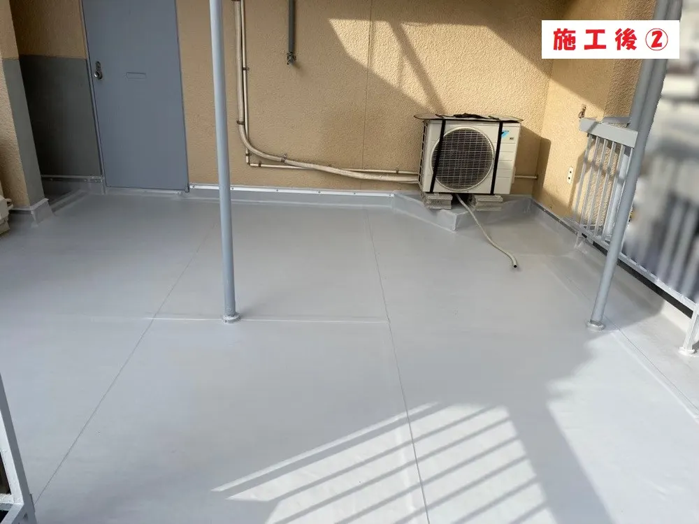 大阪市阿倍野区 集合住宅の屋上シート防水工事・施工後の写真2